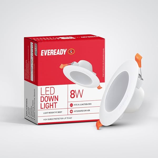 Image of EVEREADY 8-Watts LED Downlighter Plastic Body| Round Shape Cool Day White