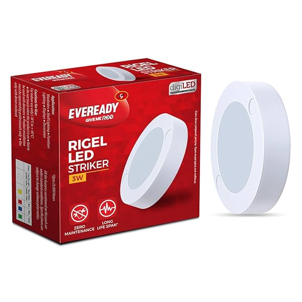 Image of EVEREADY LED 3-Watts Rigel Surface Panel 15W Round Shape Plastic Body Lightweight