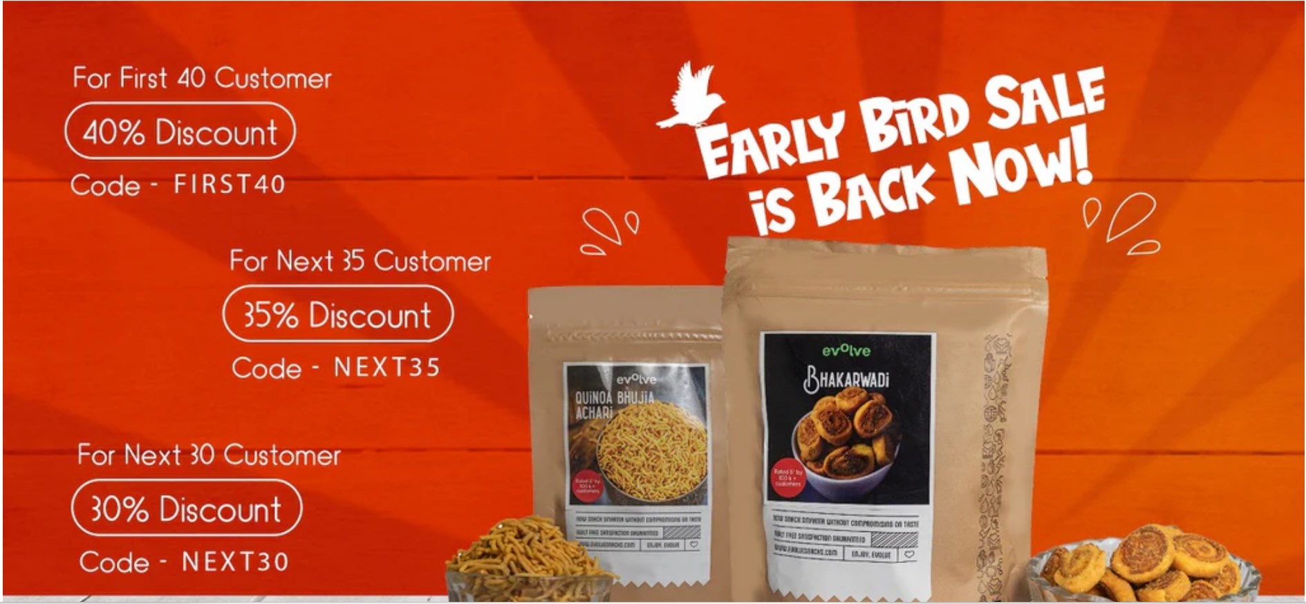 Image of EVOLVESNACKS  Early Bird Sale : 40% Discount for First 40 Customer 