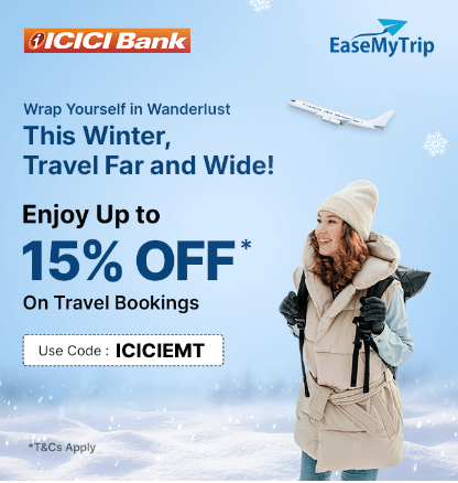 Image of EaseMyTrip Coupon : Save up to ₹5000 on flight, hotel & bus bookings using ICICI Credit Cards