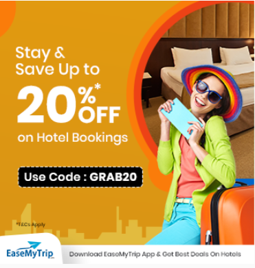 Image of EaseMyTrip Coupon: Upto 20% Discount on Hotels Booking at EaseMyTrip