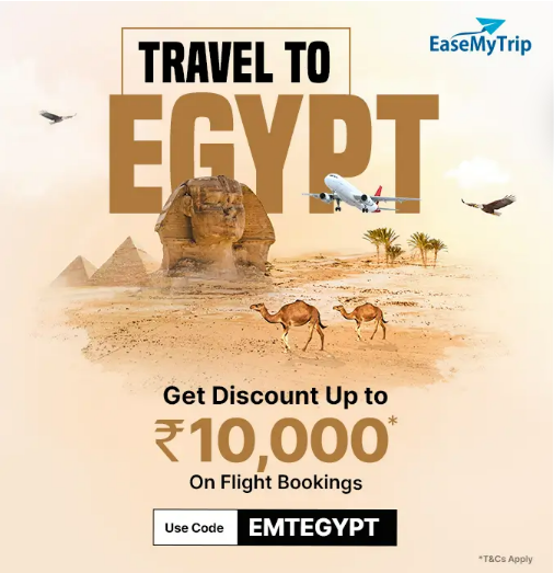 Image of EaseMyTrip Egypt Flight Coupon: Unlock Special Discount Up to ₹10000