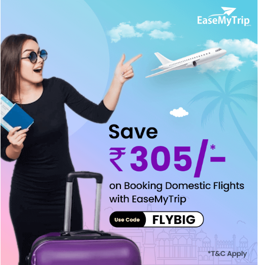 Image of EaseMyTrip Flight Coupon: Get ₹305 Off on Domestic Flights