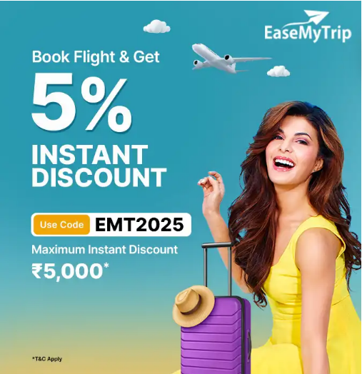 Image of EaseMyTrip Flight Coupon: Get 5% Instant Discount on Flight Bookings