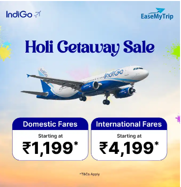 Image of EaseMyTrip Holi Gateway Sale : Domestic Flight Fares Starting at ₹1199