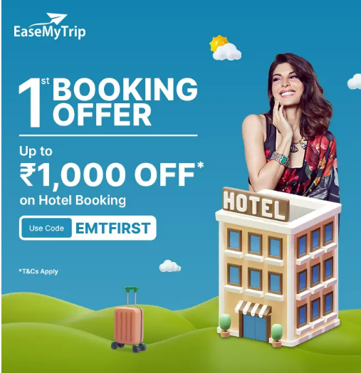 Image of EaseMyTrip Hotel Coupon: Up to 25% discount up to ₹1000 off on First Hotel Booking