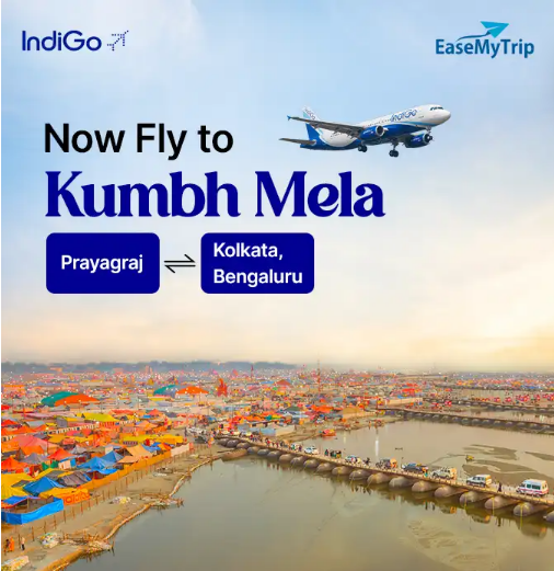 Image of EaseMyTrip Indigo Airline Offer: Introducing Seasonal Non-Stop Flights To & From Prayagraj for Kumbh Mela