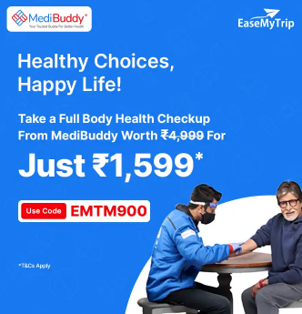 Image of EaseMyTrip MediBuddy Coupon : Full Body Health Checkup with 85 Parameters at ₹1,599