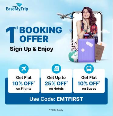 Image of EaseMyTrip New User Coupon : Up to 25% Discount on Hotels , Bus & Travel Booking