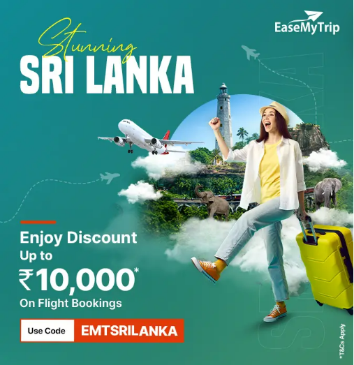 Image of EaseMyTrip Sri Lanka Coupon: Up to ₹10000 Discount on Sri Lanka Flight Bookings