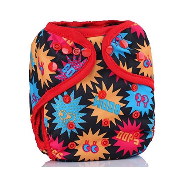 Image of Easy Feel Printed PUL Double Gusset Diaper Cover 