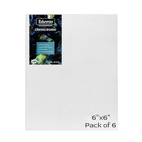 Image of Eduway® Canvas Board for Painting- (6x6)