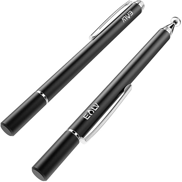 Image of Elv FPStyli-2Gen-JETBLKIN Fine Point 2nd Gen Stainless Steel Stylus Pen for Tablets