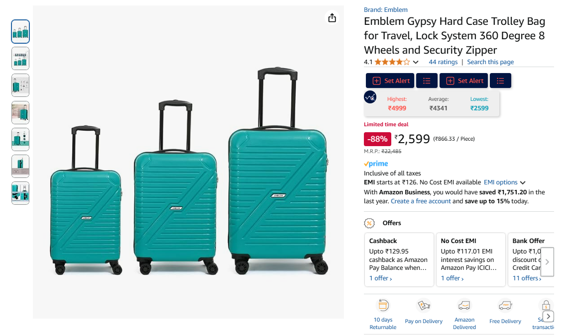 Image of Emblem Gypsy Hard Case Trolley Bag