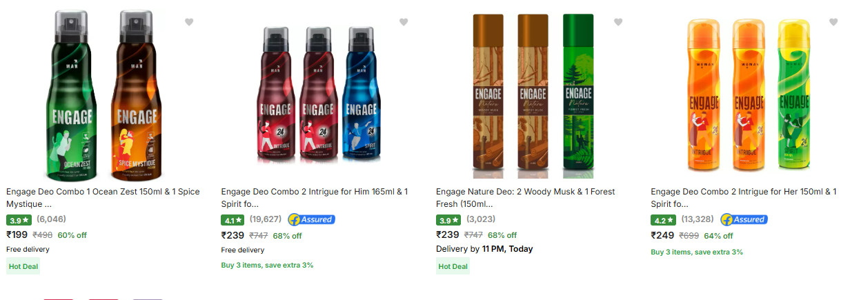 Image of Engage Deodorant & Perfumes Minimum 60% Discount