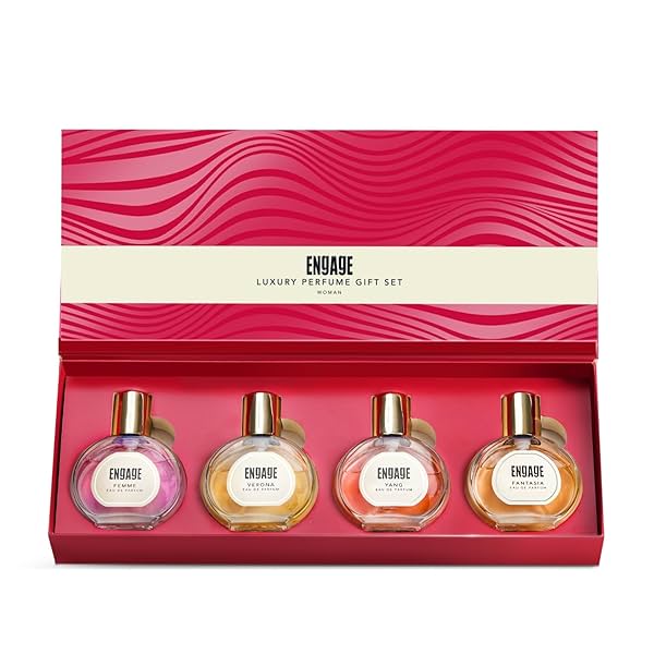 Image of Engage Luxury Perfume Gift Set Pack for Women, Travel Sized, Assorted Pack, 100ml (25ml X 4)