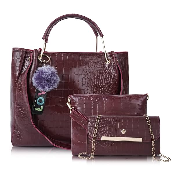 Image of Envias Combo Of 3 Handbags For Women's 