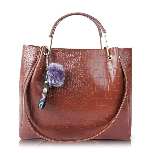 Image of Envias Leatherette Handbags For Women's Ladies Brown