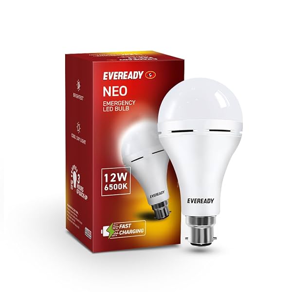 Image of Eveready 12W B22D Emergency Inverter Rechargeable LED Bulb for Power cut| Cool Day Light (6500K) 