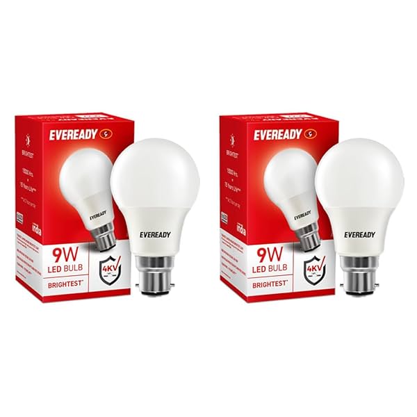 Image of Eveready 9W LED Light Bulb 4kv Surge Protection Pack of 2