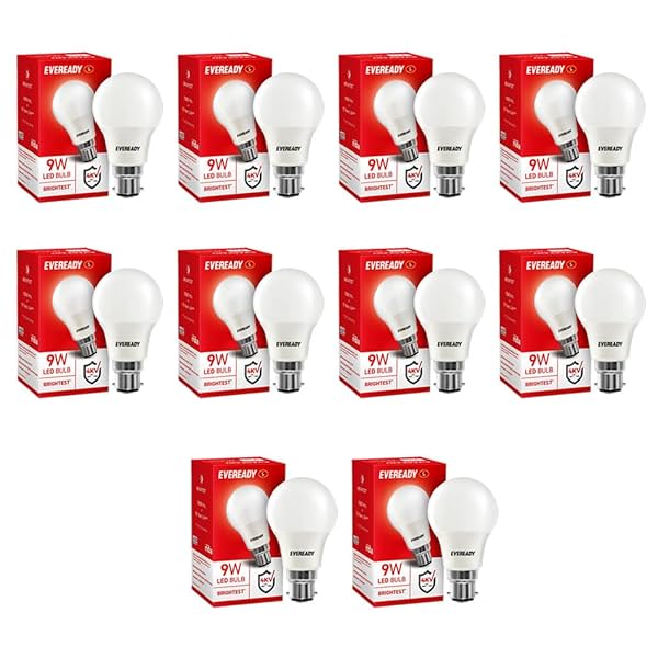 Image of Eveready 9W LED Light Bulb 4kv Surge Protection Pack of 10