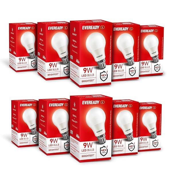 Image of Eveready 9W LED Light Bulb | Cool Day Light (6500K) | Pack of 10