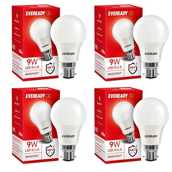 Image of Eveready 9W Led Light Bulb| Cool Day Light (6500K) |Pack Of 4