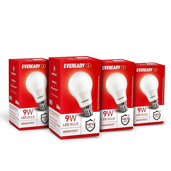 Image of Eveready 9W Led Light Bulb| Cool Day Light (6500K) |Pack Of 4