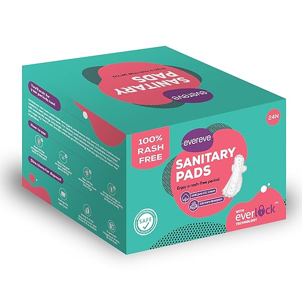 Image of Evereve 100% Us Cotton Ultra Thin Rash Free Sanitary Pads PO24