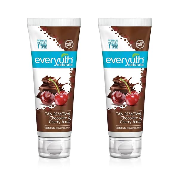 Image of Everyuth Naturals Tan Removal Chocolate&Cherry Scrub|D Tan,Detoxify&Cleanse|Paraben Free| - 100G (Pack Of 2)