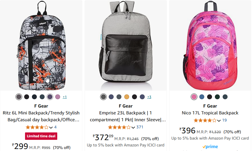 Image of F Gear Backpack Starts @299