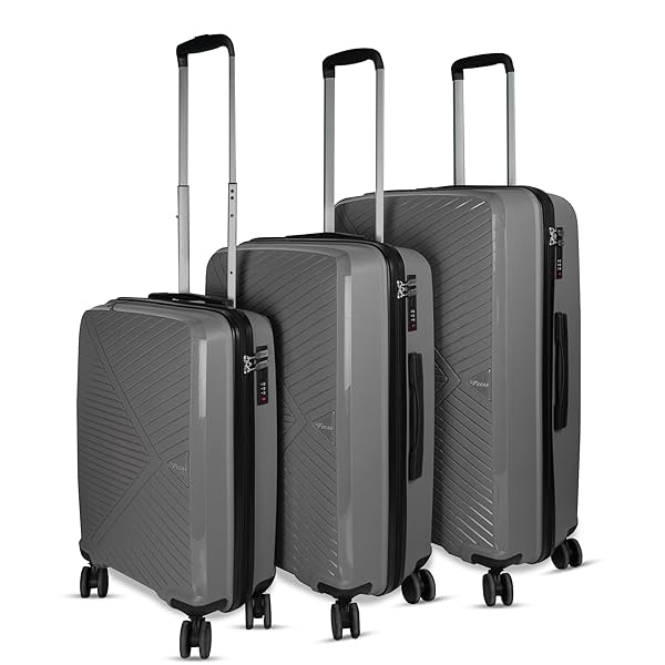 Image of `F Gear Eagle Pp03 Grey Hard-Sided Luggage Set of 3