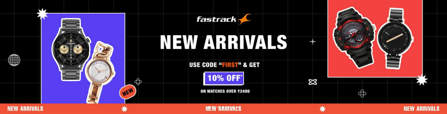 Image of FASTRACK New Arrivals Offer : Get 10% off on Watches Over ₹2500 