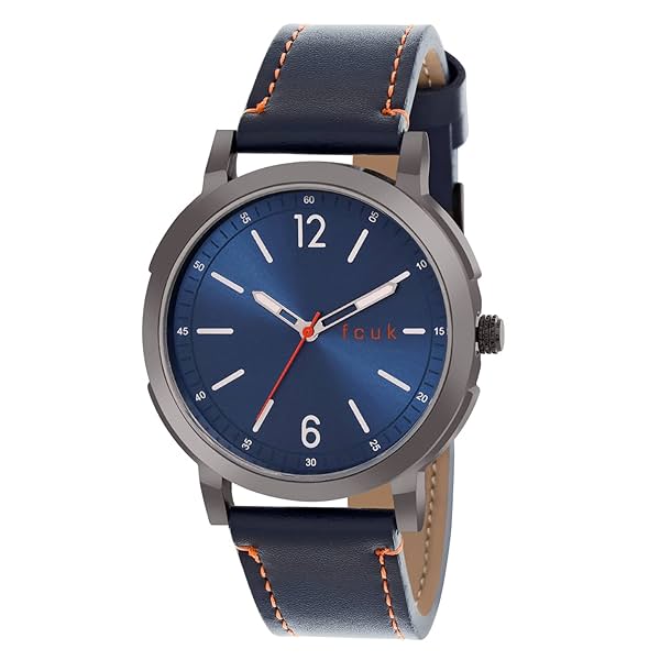 Image of FCUK Leather Analog Blue Dial Men's Watch