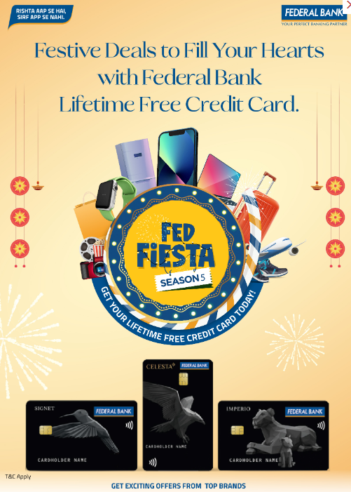 Image of FEDERALBANK CREDIT CARD Fed Fiesta Offer : Lifetime Free Credit Card 