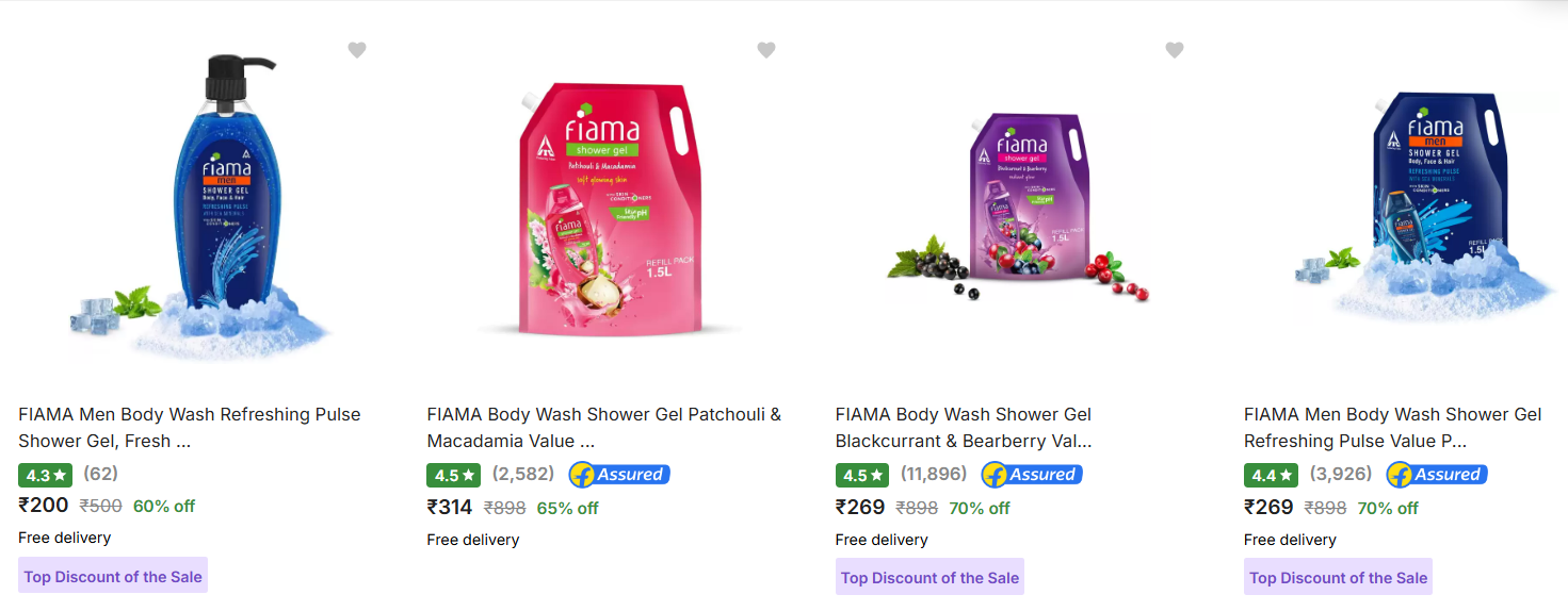 Image of FIAMA Body Wash Shower Gel Up To 70% Discount @ #Flipkart 