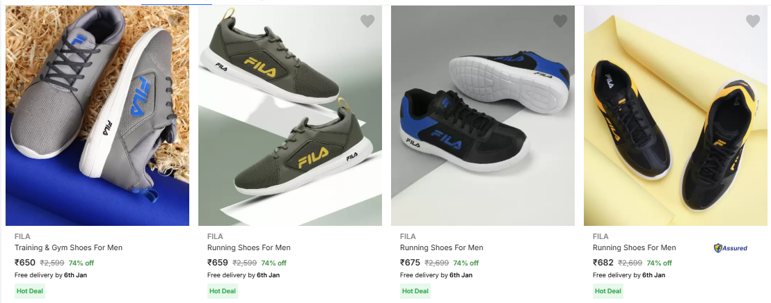 Image of FILA Running Shoes For Men minimum 74% Discount