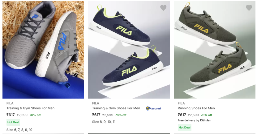 Image of FILA Training & Gym Shoes For Men Starting Price @ ₹617