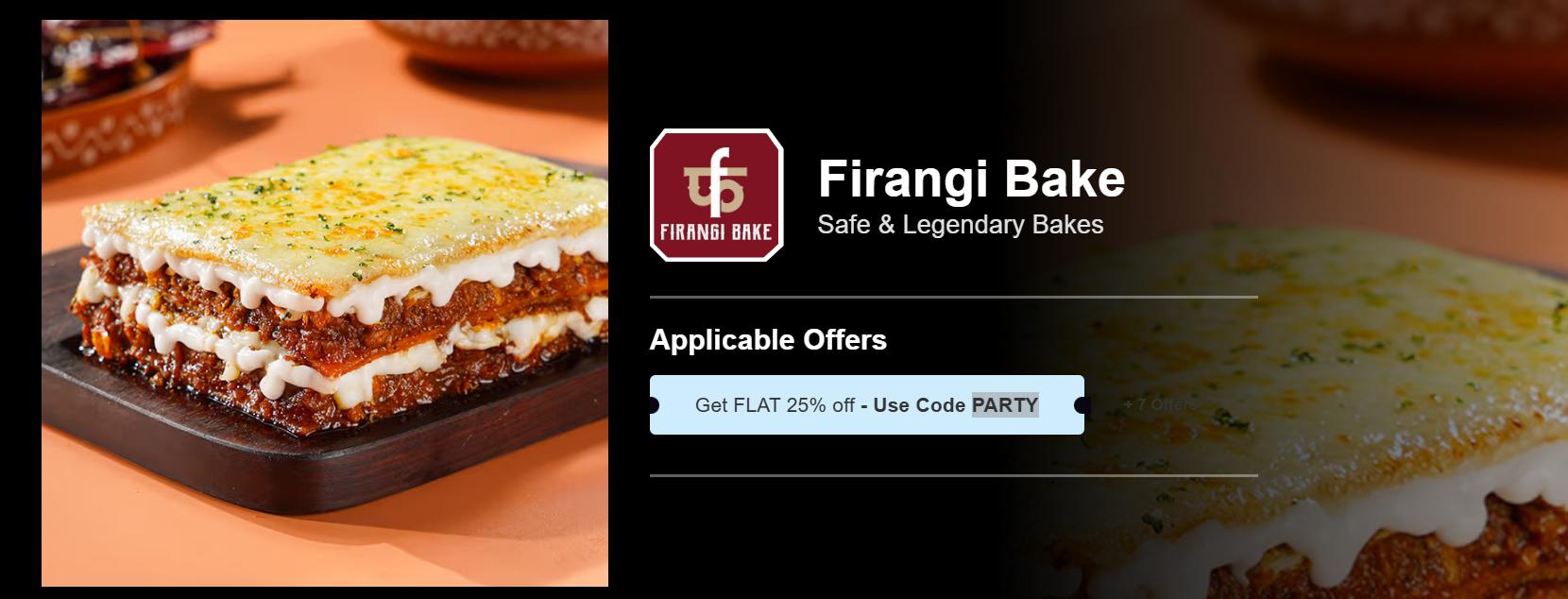 Image of FIRANGI BAKE Coupon : Flat 25% off on Bakery Products 