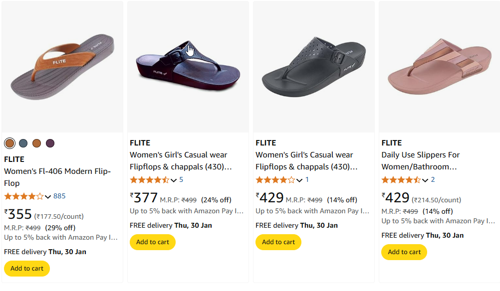 Image of FLITE Women's Flip-Flop Fashion @ ₹355