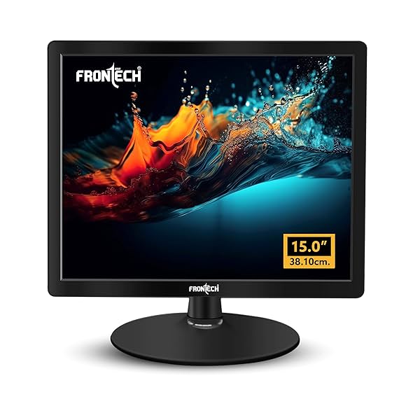 Image of FRONTECH 15-inch HD LED monitor, 60Hz, HDMI/VGA ports.