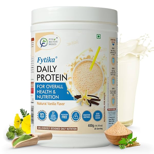 Image of FYTIKA HEALTHCARE PRODUCTS Daily Protein |Net - 400G (Vanila, Pack Of 1)