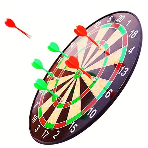 Image of Famous Quality Indoor and Outdoor Magnetic Score Dart Board Kit with 6 Soft Darts Free