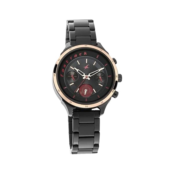 Image of Fastrack All Nighters Quartz Analog Black Dial Stainless Steel Strap Watch