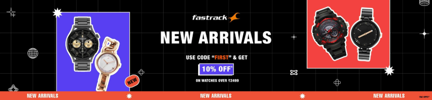 Image of Fastrack Coupon : Get 10% off on Watches on Purchase of ₹2499