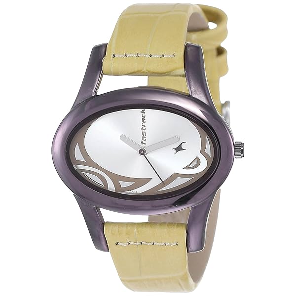 Image of Fastrack Quartz Analog Silver Dial Leather Strap Watch for Girls-NP9732QL01