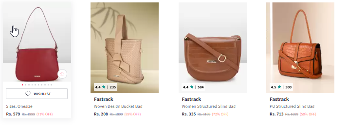 Image of Fastrack Structured Shoulder Bag \Starting Price @ ₹208