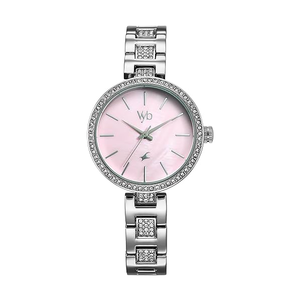 Image of Fastrack Vyb Quartz Analog Pink MOP Dial Steel Alloy Strap Watch for Women