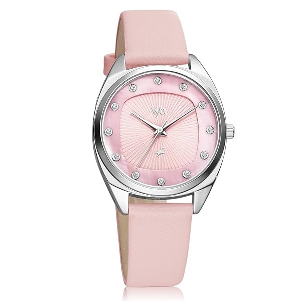 Image of Fastrack Vyb Spotlight Quartz Analog Pink Dial Leather Strap Watch