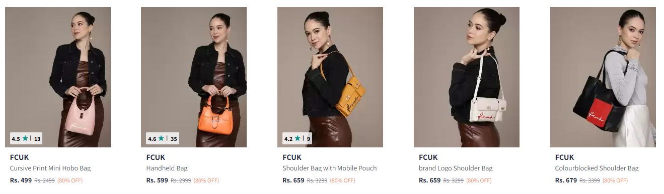 Image of Fcuk Handbags up to 80% Discount